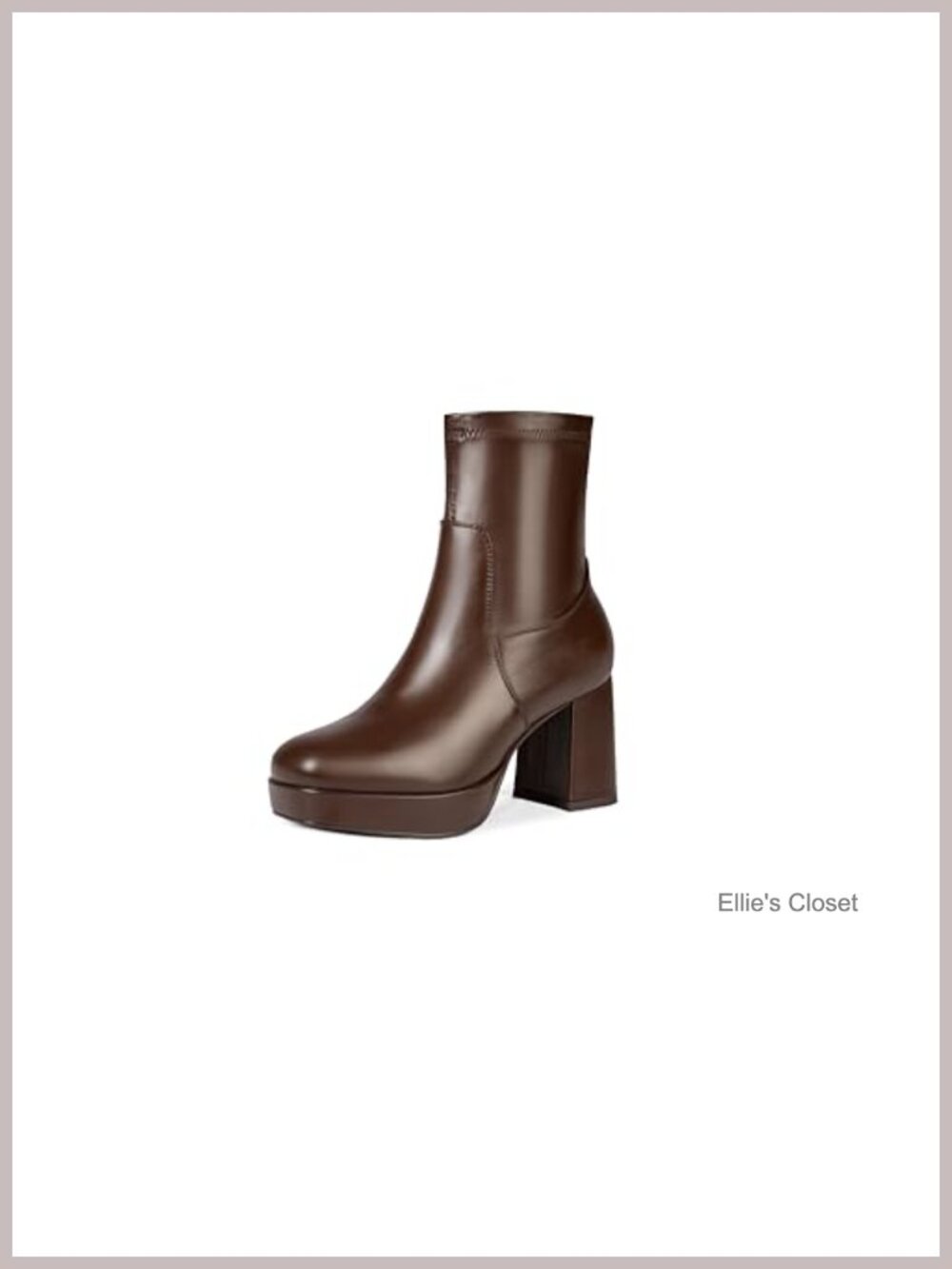 Stretch Ankle Boots Platform Chunky Heel Square Toe Booties Women PU